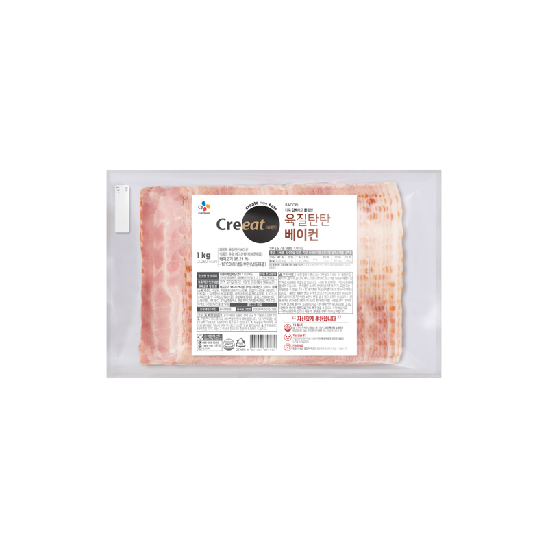 크레잇 냉동 육질탄탄 베이컨 1kg